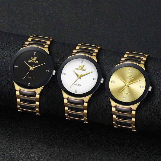 1/3PCS Luxury Men Business Watches Fashion Stainless Steel Strap Quartz Wristwatch Reloj Hombre
