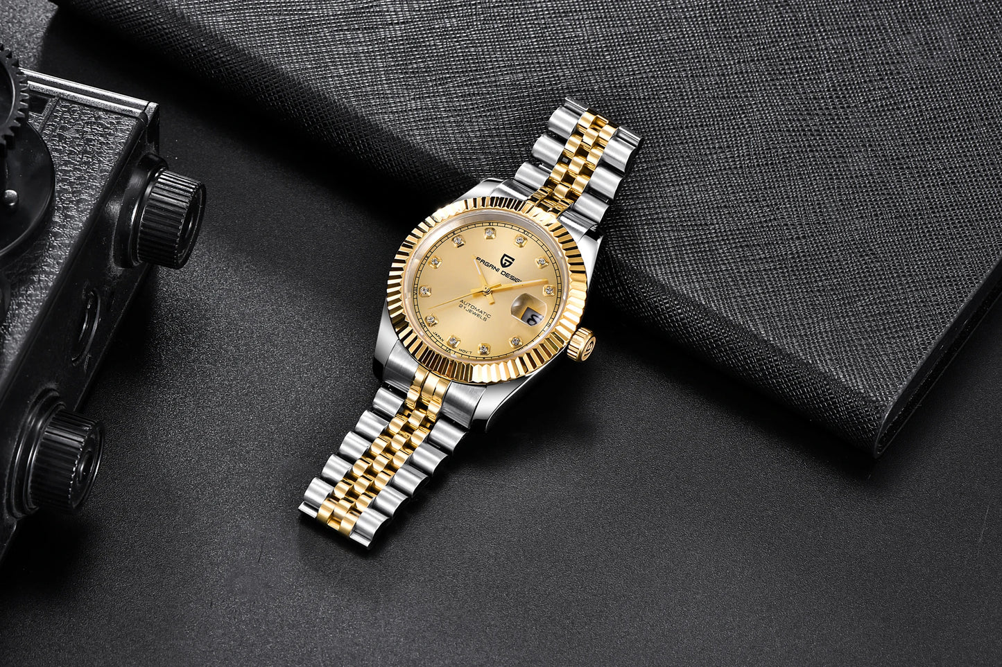 PAGANI DESIGN Watches Luxury Diamond Dial Mechanical Watch For Men Top NH35 Movt Sapphire Glass Stainless Steel Waterproof Watch