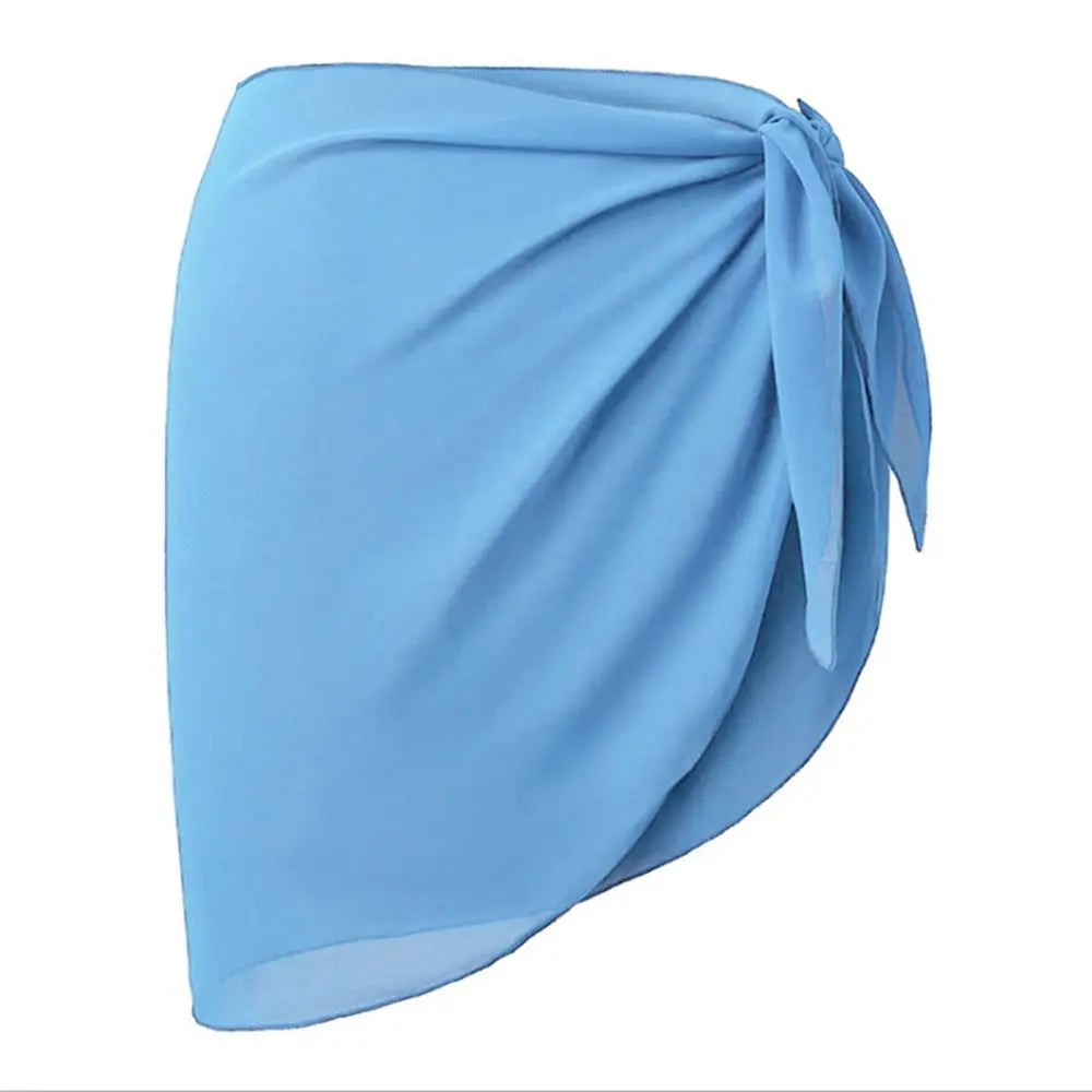 Women Short Sarongs Swimsuit Coverups Beach Bikini Wrap Sheer Short Skirt Chiffon Scarf Cover Ups for Swimwear