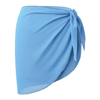Women Short Sarongs Swimsuit Coverups Beach Bikini Wrap Sheer Short Skirt Chiffon Scarf Cover Ups for Swimwear