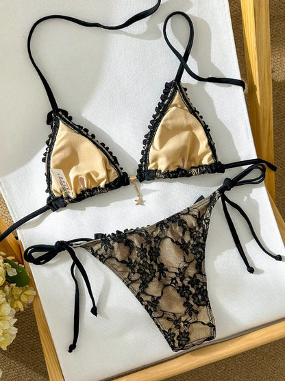Lace Sexy Bikinis 2026 Women Swimwear Female Swimsuit For Swimming Wear Bathing Suits Brazilian Bikini Set Beachwear Pool Bather