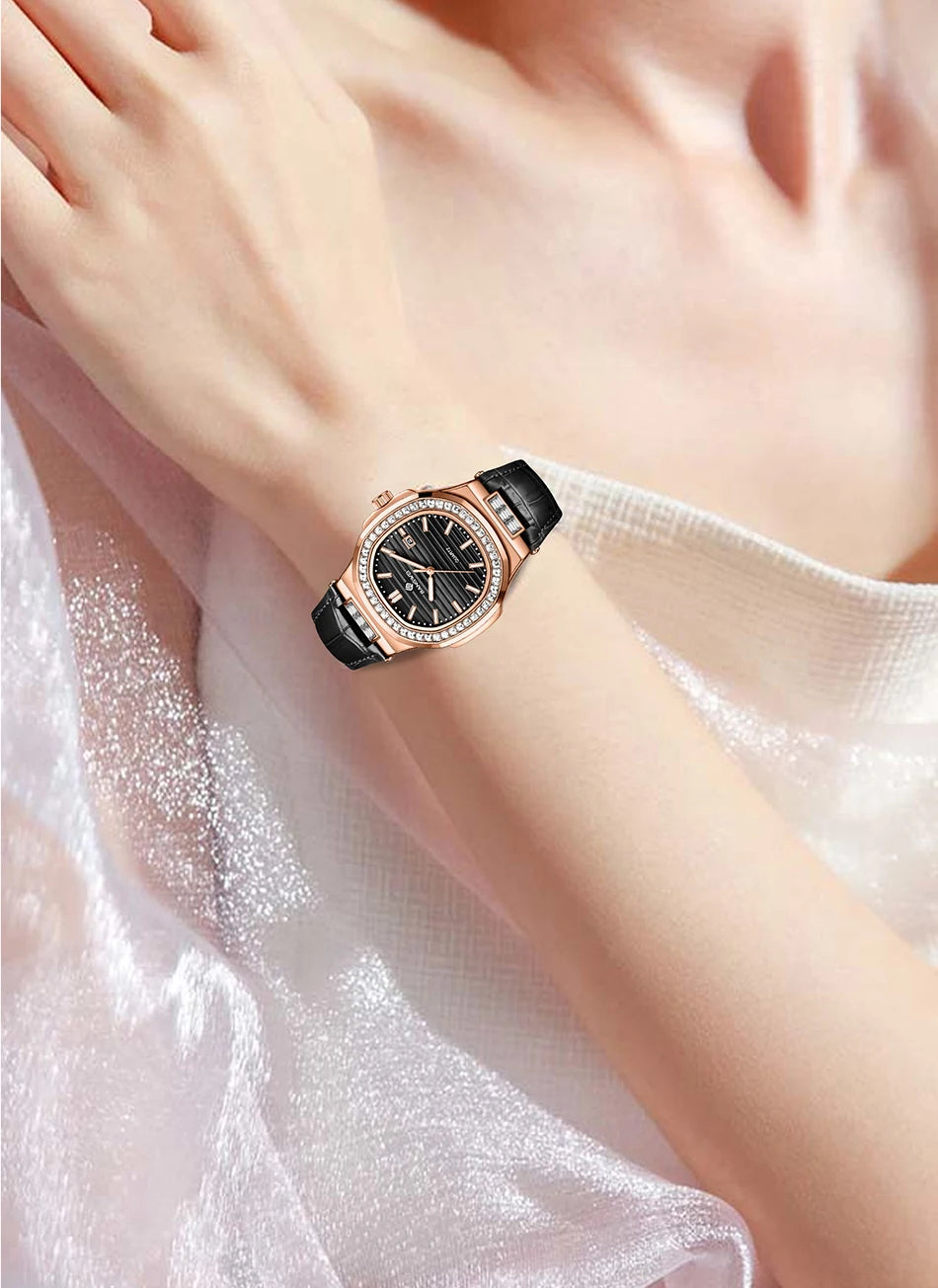 LIGE New Fashion Date Couple Watches 30M Waterproof Luminous Valentine's Day Gift Stainless Steel Watch Men Women Quartz Watch