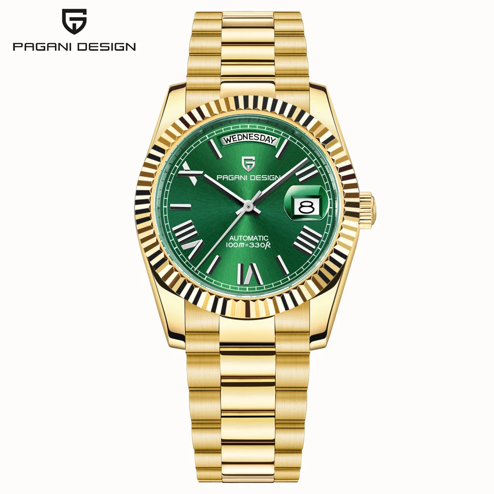 PAGANI DESIGN Watches Pure White Dial Mechanical Watch For Men 2025 New Luxury Sapphire Crystal Automatic Stainless Steel Clock
