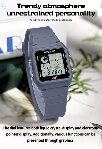 SANDA 2216 Fashion Electronic Watch Multifunction Alarm Calendar Waterproof Sports Student Digital Watches