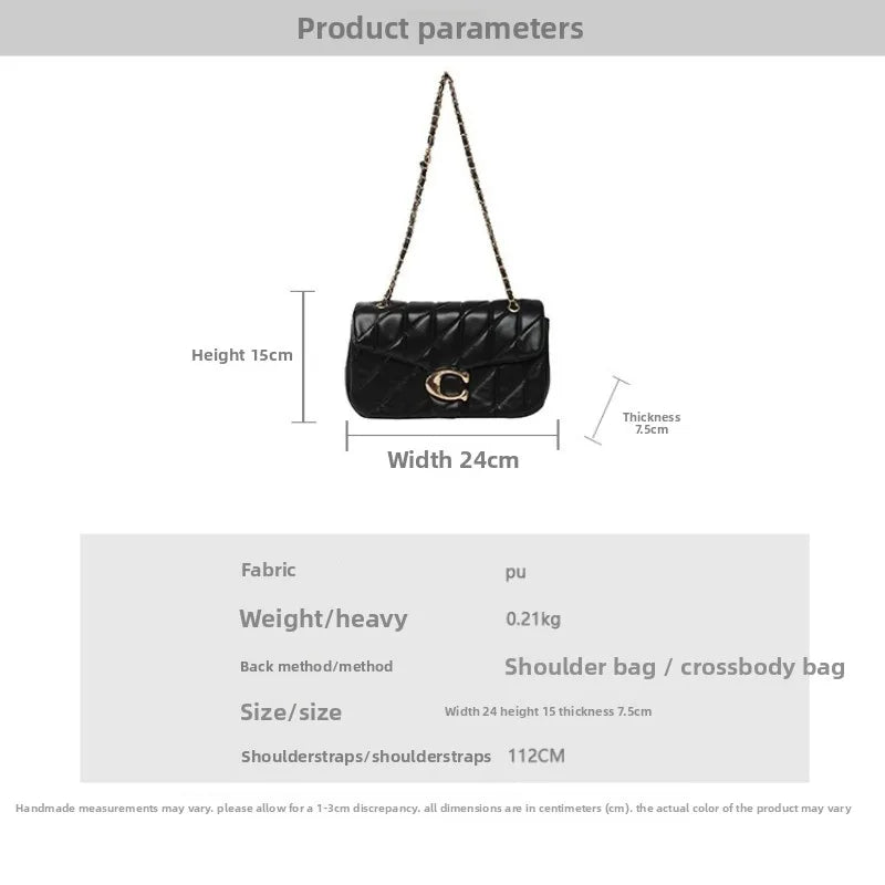 Cross-border rhombic embroidered shoulder bag chain messenger bag fashion classic underarm high-quality ladies small bag