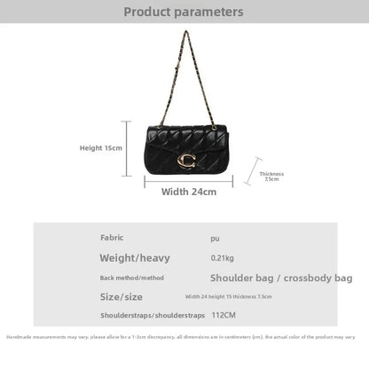 Cross-border rhombic embroidered shoulder bag chain messenger bag fashion classic underarm high-quality ladies small bag
