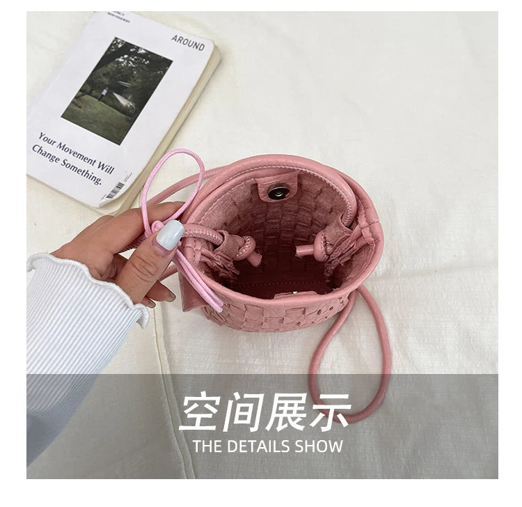 Women's Bag PU designer luxury bags woman 2026 Shoulder bags Fashion niche woven minimalist crossbody bag Wallet