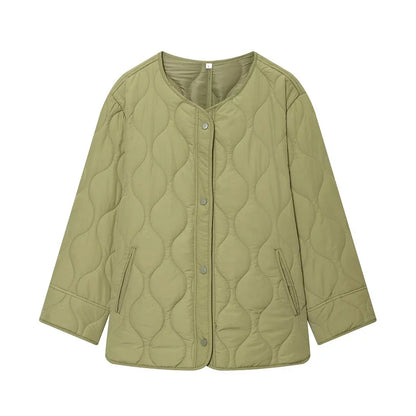 MUJER Black Quilted Jacket Women Padded Demi-season Jackets for Women Long Sleeve Winter Coat Female Outerwears Women's Jacket