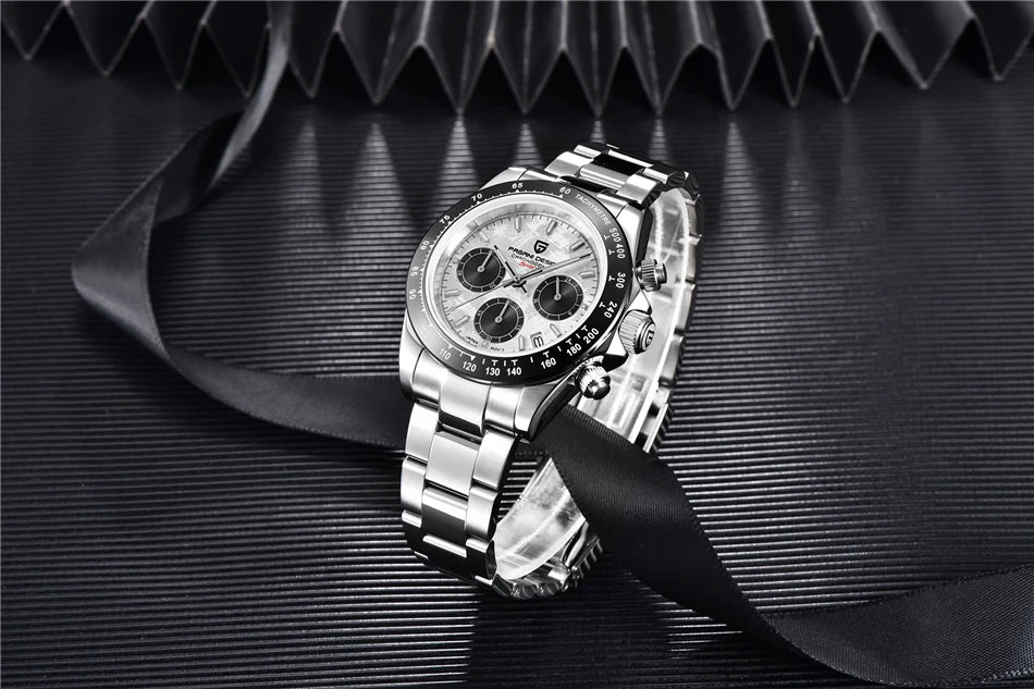 40mm New V2 PAGANI DESIGN Men's Quartz Watches Sapphire Retro Chronograph Stainless Steel Waterproof Watch Men Relogio Masculino