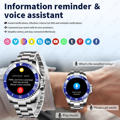New 2026 Style Luxury Smart Watch Dials Answer Call For Men Waterproof Sport Digital Business Smart Watches For Gift Smart Band
