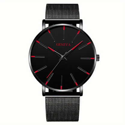 Minimalist Mens Fashion Ultra Thin Watches Simple Men Business Stainless Steel Mesh Belt Quartz Wrist Watch Relogio Masculino