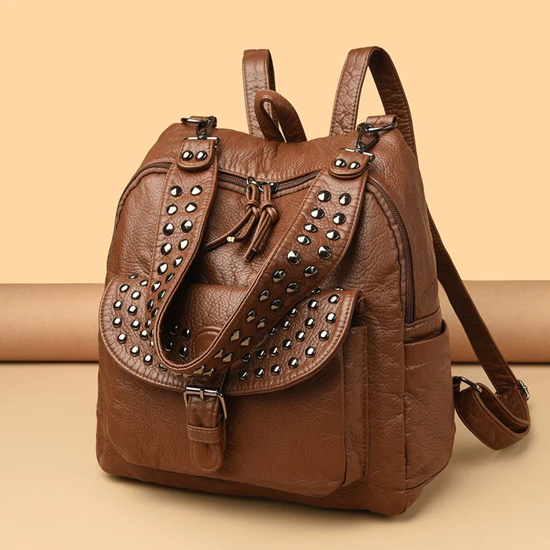 Women High quality leather Backpacks Vintage Female Shoulder Bag Sac a Dos Travel Ladies Bagpack Mochilas School Bags For Girls