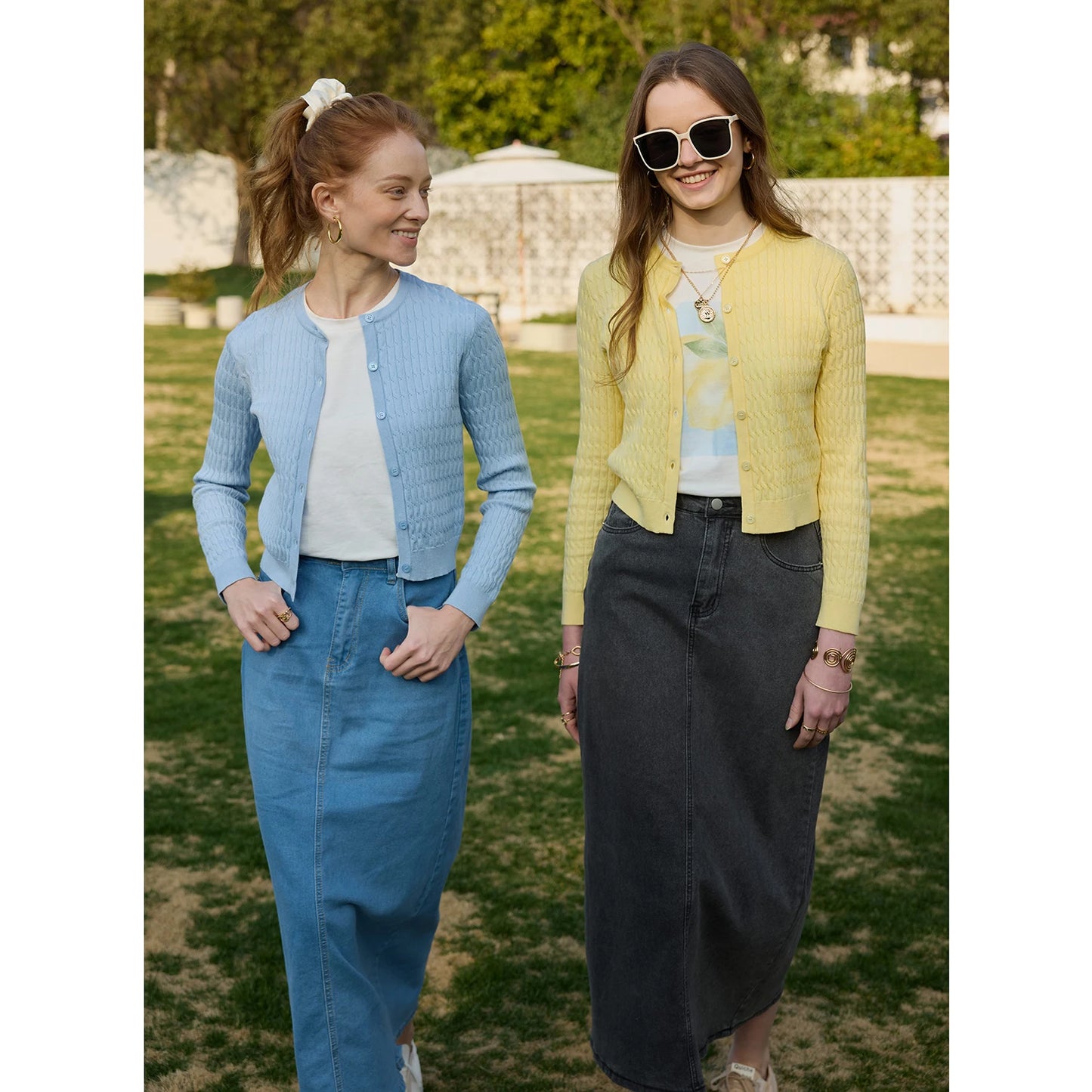 AP SS26 Women Sleeveless Shirt and Cable Knitting Cardigan Clothing