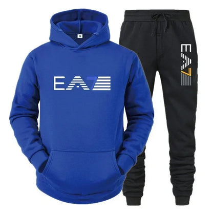 Men's sportswear set, fashionable and casual, autumn and winter men's sportswear+pants two-piece set