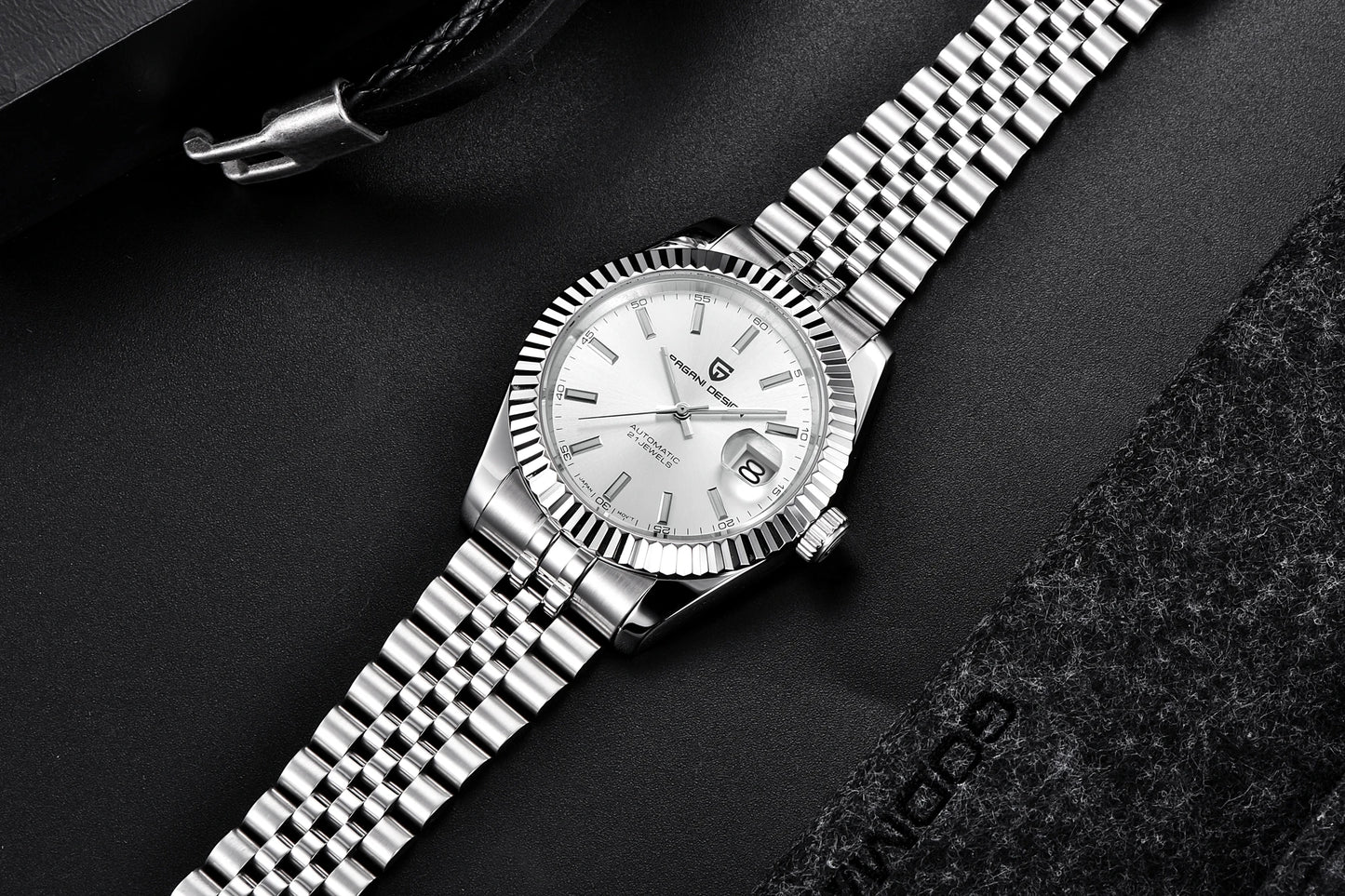 PAGANI DESIGN Watches Luxury Diamond Dial Mechanical Watch For Men Top NH35 Movt Sapphire Glass Stainless Steel Waterproof Watch