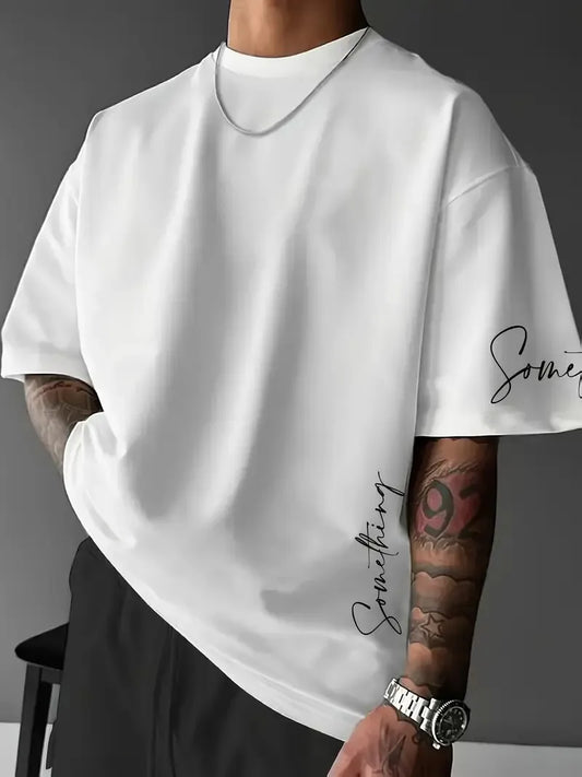 The 2026 summer new men's T-shirt features a casual fashionable comfortable soft and breathable 3D striped pattern print