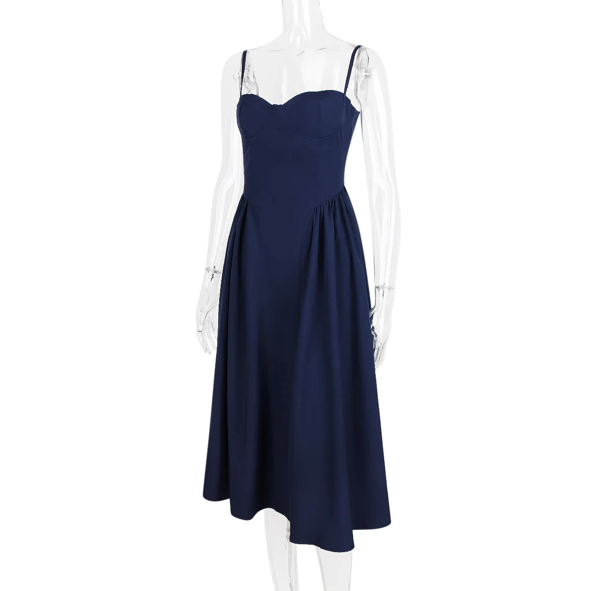Suninheart Spaghetti Strap Summer Party Dresses 2025 New Arrivals Fit and Flare Elegant Midi Dress Red Night Date Dress