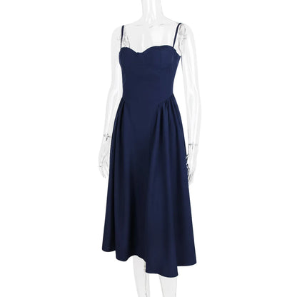 Suninheart Spaghetti Strap Summer Party Dresses 2025 New Arrivals Fit and Flare Elegant Midi Dress Red Night Date Dress
