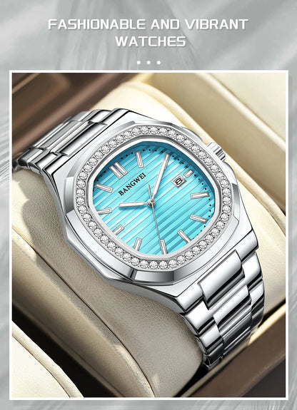 LIGE New Fashion Date Couple Watches 30M Waterproof Luminous Valentine's Day Gift Stainless Steel Watch Men Women Quartz Watch