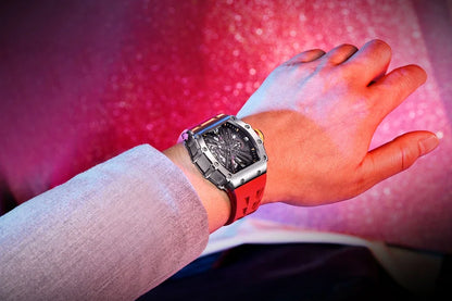 PAGANI DESIGN  Luxury Mens Quartz Watches Barrel Shape Waterproof Wrist Watch For Men VH65 Silicone Luminous Sapphire Mirror