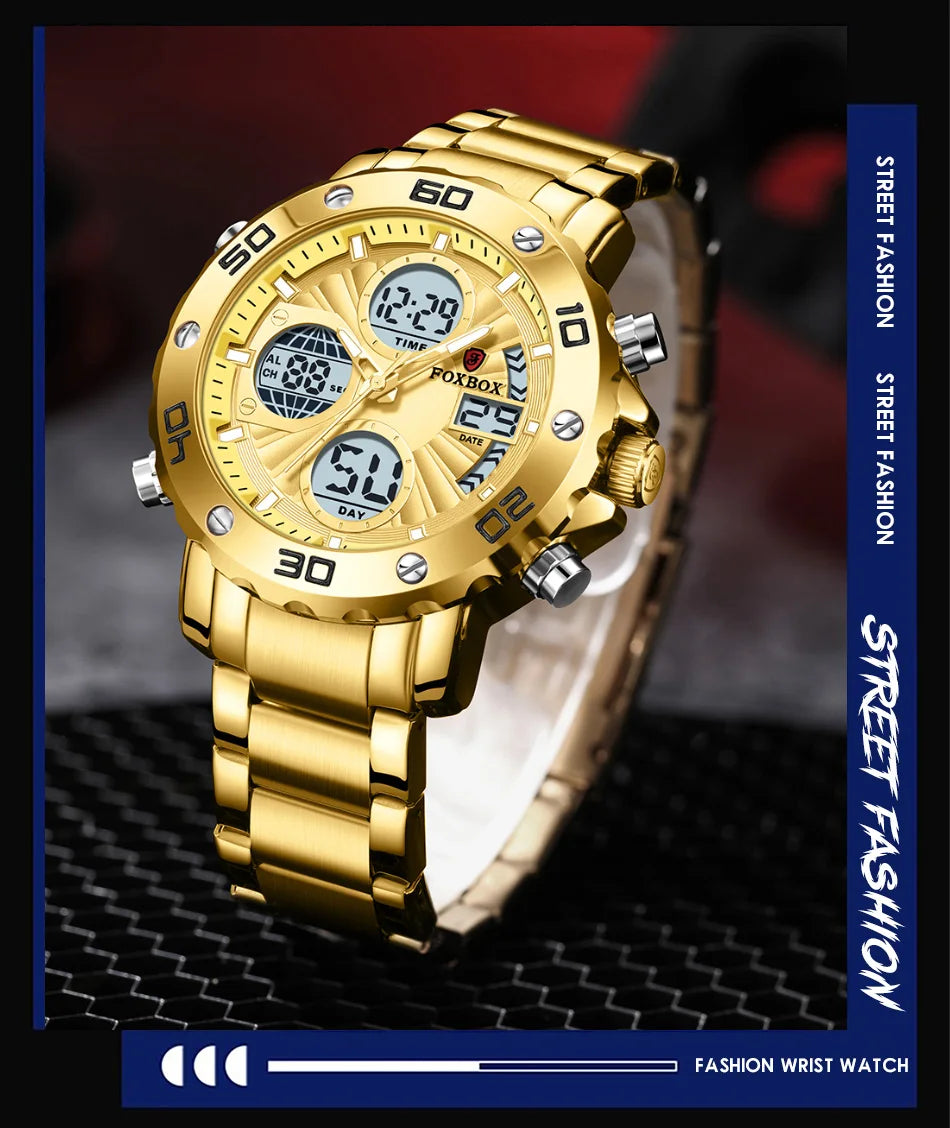 LIGE Watches For Men Luxury Brand Sport Quartz Wristwatch Waterproof Military Digital Clock Steel Men Watch Relogio Masculino