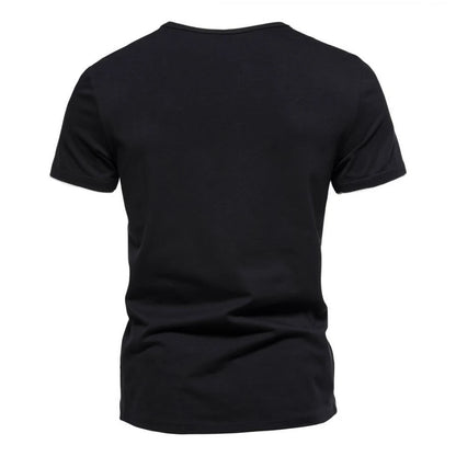 Men's T-shirts Summer Henley V-neck Short Sleeve Casual Solid Color Slim Fit T-shirt Breathable Basic Loose Fitness Sports Top