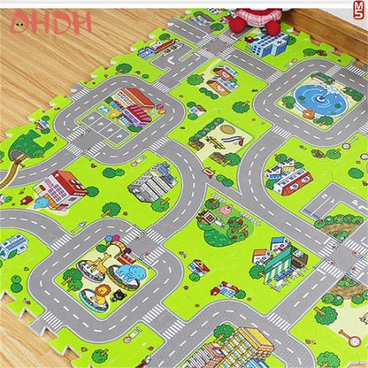 Baby Play Mat 9pcs/lot Kids Carpet Playmat Children Rug Soft Floor Toys Road Traffic Soft Floor Home Decor EVA Kids Foam Puzzles