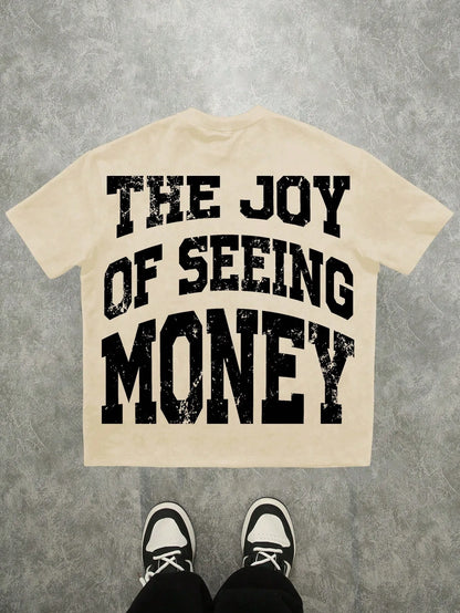 The new men's T-shirt for the summer of 2025 features a casual fashionable soft and breathable 3D letter pattern print