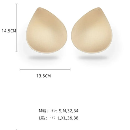 2PCS Thick Push Up Bra Pads - Latex Removable Breast Enhancer Inserts for Swimsuit, Bikini, Lingerie & Sports Bras (S/M/L)