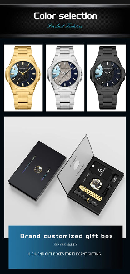 Men Watches 40mm Stainless Steel Business Timepiece for Men Clock Japanese Quartz Movement Watch With Tool Included Reloj Hombre