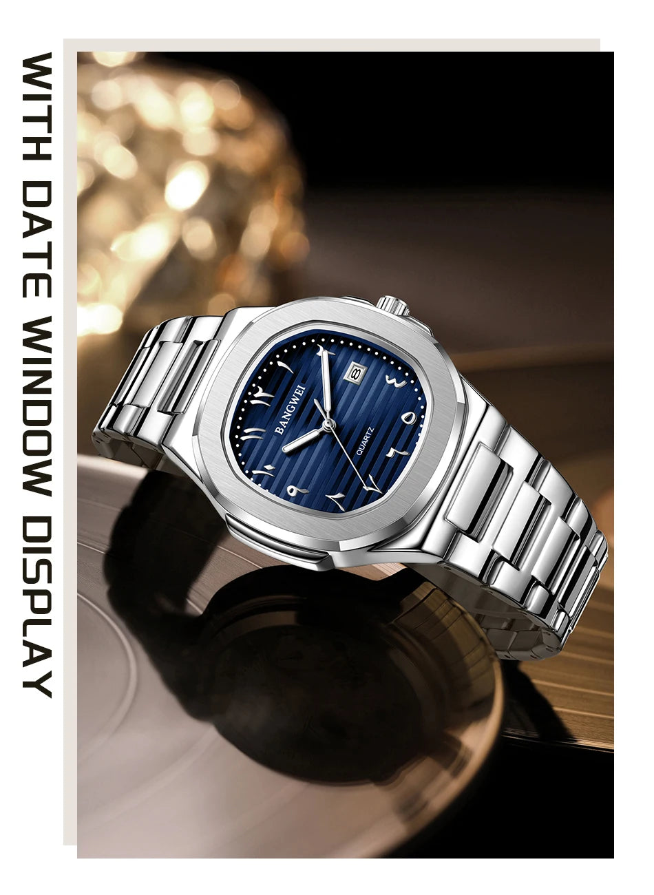 LIGE New Fashion Date Couple Watches 30M Waterproof Luminous Valentine's Day Gift Stainless Steel Watch Men Women Quartz Watch