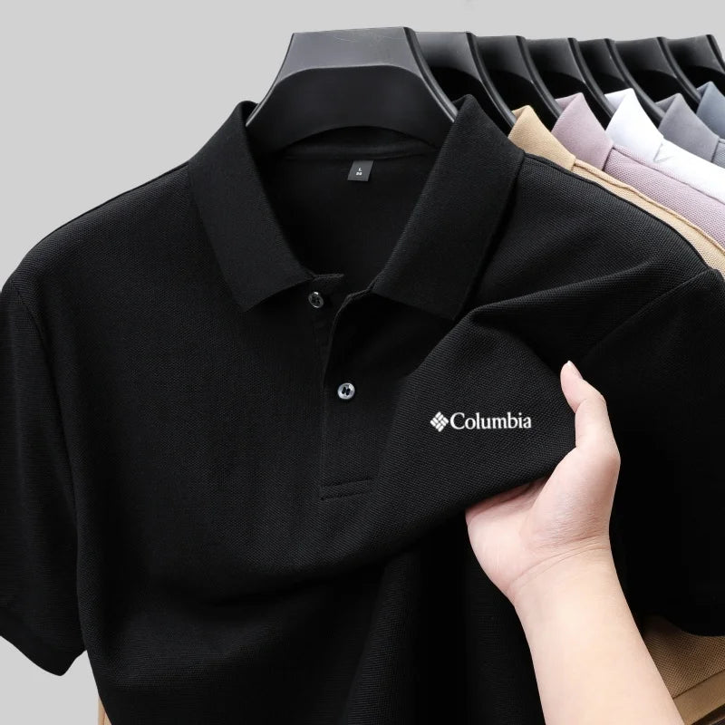 100% pure cotton summer new men's short sleeved polo shirt comfortable and breathablehigh-end brand designer embroidered T-shirt