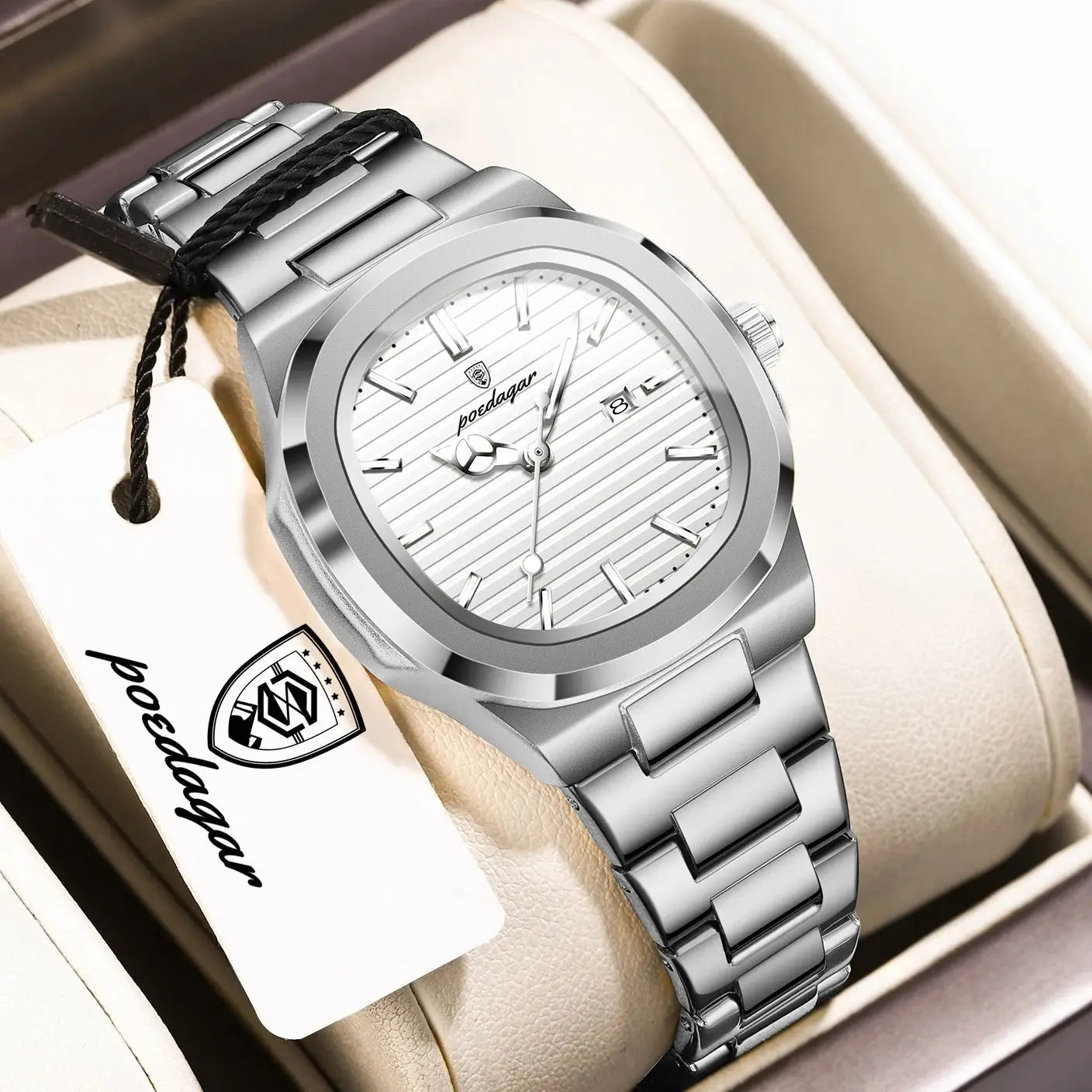 POEDAGAR Elegant Women's Watch Waterproof Luminous Date Fashion Ladies Wristwatch Stainless Steel Quartz Watches For Woman Reloj
