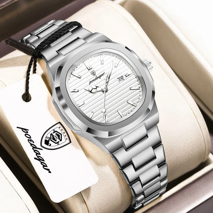 POEDAGAR Elegant Women's Watch Waterproof Luminous Date Fashion Ladies Wristwatch Stainless Steel Quartz Watches For Woman Reloj