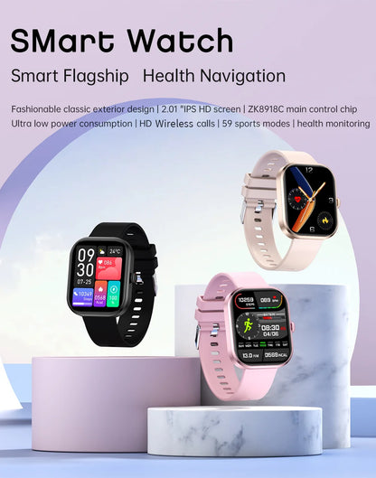 LIGE Fashion Smart Watches Women Bluetooth Call Women‘s Health Monitor Heart Rate Blood Pressure Fitness Digital Smartwatch Men