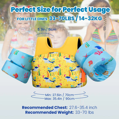 Kids Life Vest Children's Swimming Arm Float Whistle Child Lifejacket Swimsuit Foam Safety Swimming Pool Accessories for kayak