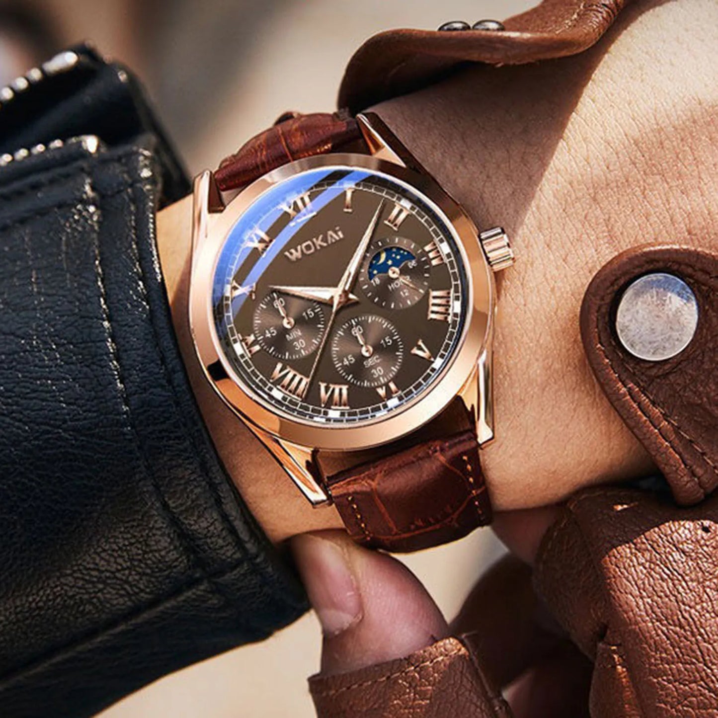 Business Quartz Watch Fashion PU Leather Strap Daily Quarts Watches Suitable for Daily Dating Gift Wristwatch
