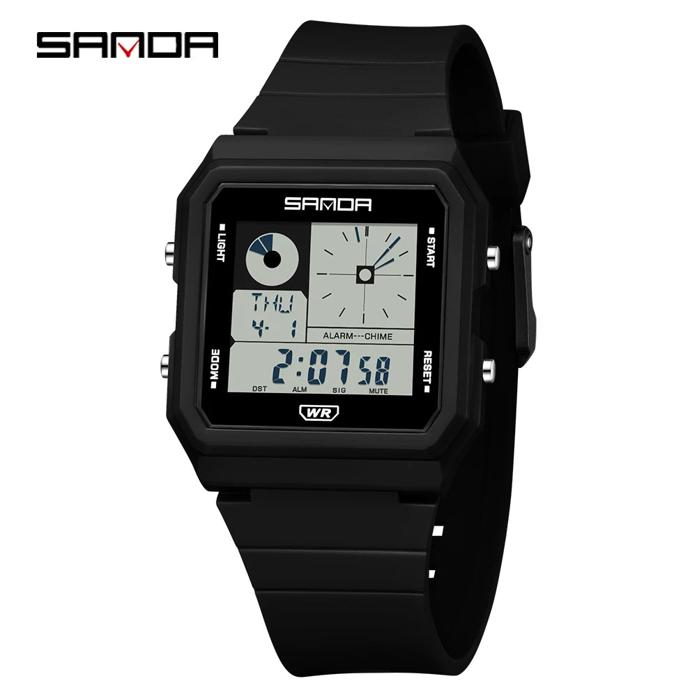 SANDA 2216 Fashion Electronic Watch Multifunction Alarm Calendar Waterproof Sports Student Digital Watches