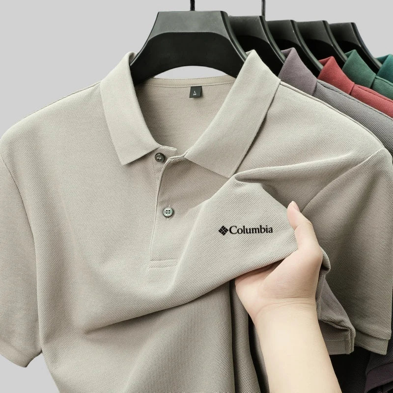 100% pure cotton summer new men's short sleeved polo shirt comfortable and breathablehigh-end brand designer embroidered T-shirt