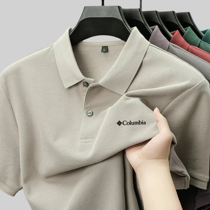 100% pure cotton summer new men's short sleeved polo shirt comfortable and breathablehigh-end brand designer embroidered T-shirt