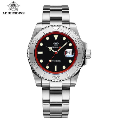 ADDIESDIVE Men's Watch BGW9 Super Luminous 316L Stainless Steel 20Bar Diving Quartz Steel Watches