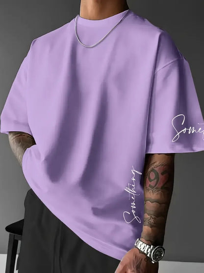 The 2026 summer new men's T-shirt features a casual fashionable comfortable soft and breathable 3D striped pattern print