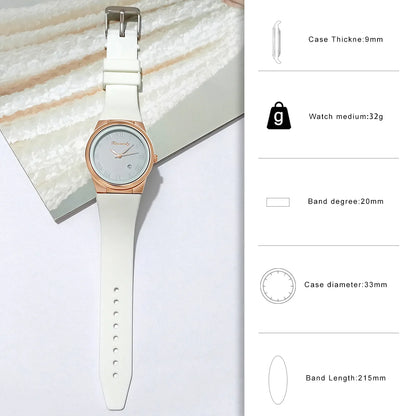 Simple Fashion Quartz Watch Silicone Strap Student Watches Minimalist Casual Women's Calendar Quartz Wristwatch Reloj Mujer