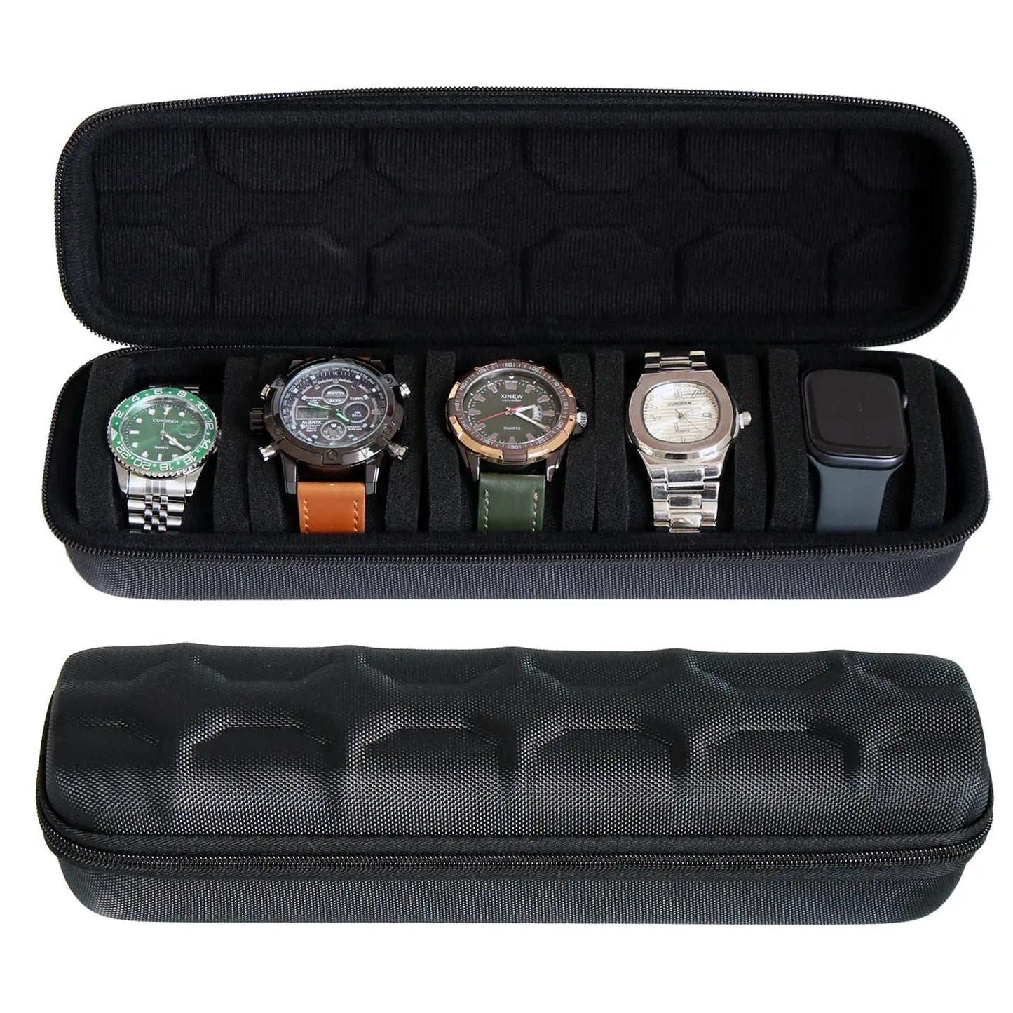 10 Slots Watch Storage Box Watch Zipper Travel Case Portable Watch Organizer Display Holder for Wristwatches and Smart Watches