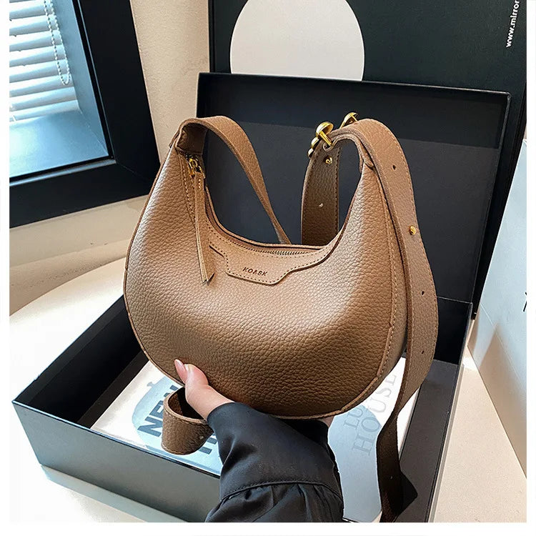 Women Underarm Bag Fashion Hobos Half Moon Saddle Shoulder Bags Luxury Pu Leather Crossbody Bag Phone Purses 2024 Commuting Bags