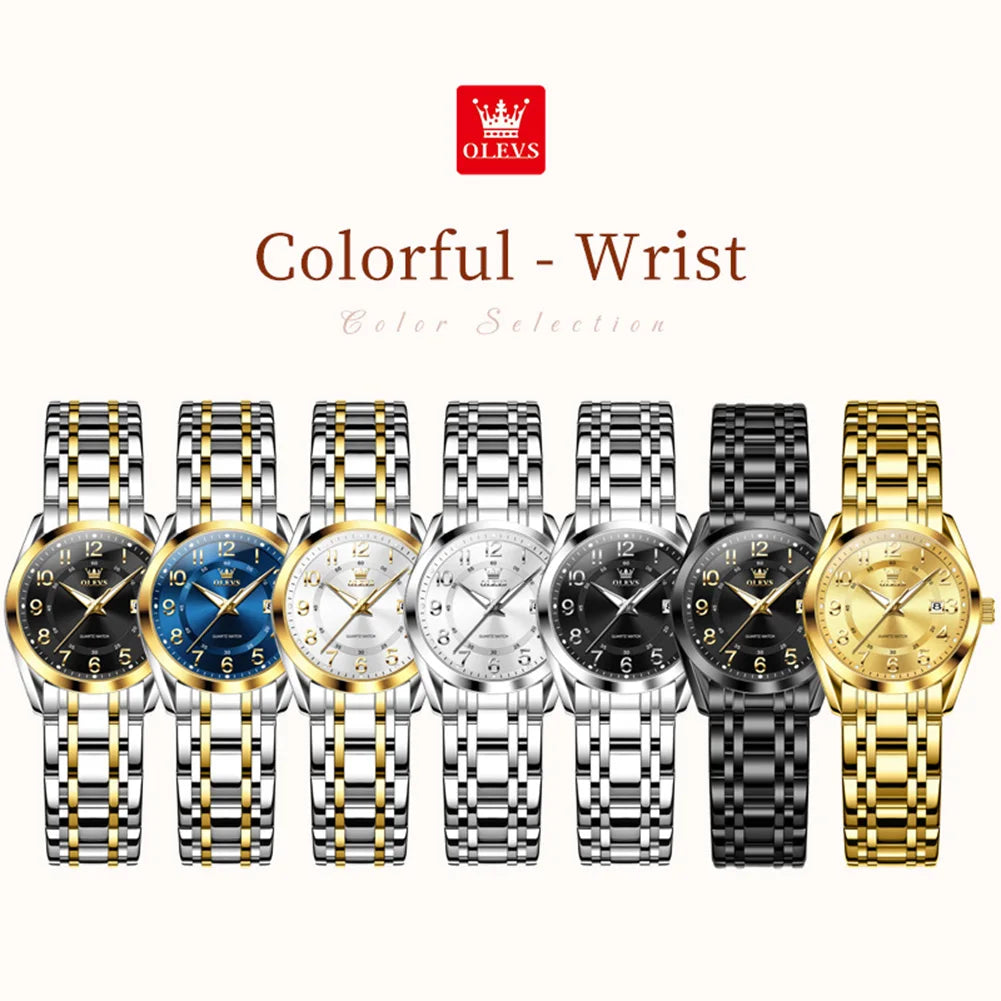 OLEVS 3666 Woman Watches Original Quartz Watch Waterproof Luminous Watches For Woman Gift Chronograph Date Reloj Mujer
