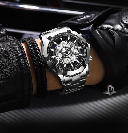 BINBOND S033 Luxury Hollow Non-Mechanical Business Quartz Men Watches 30M Waterproof Trendy Hollow Design Classics Men Watches