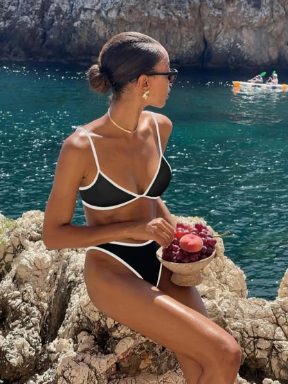 Sexy Bikini 2025 Swimsuit Women Swimwear Beachwear Female Bathing Suit Patchwork Basic Bikini set 2 piece Push-up Swim Suits