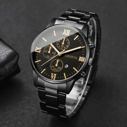 Fashion Roma Dial Men Business Watches Calendar Quartz Watch for Man Clock Reloj Hombre（Without Box）