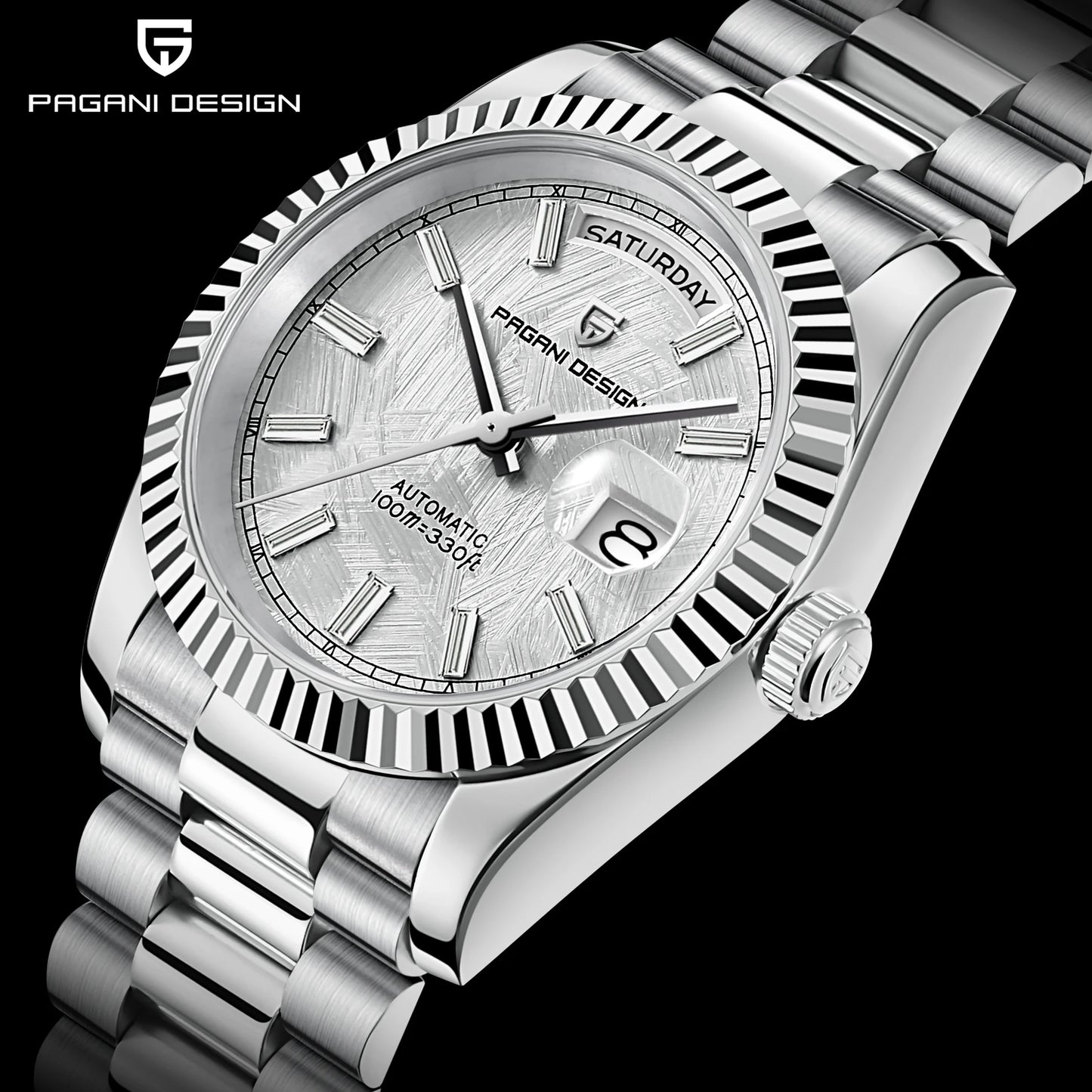 PAGANI DESIGN Watches Pure White Dial Mechanical Watch For Men 2025 New Luxury Sapphire Crystal Automatic Stainless Steel Clock